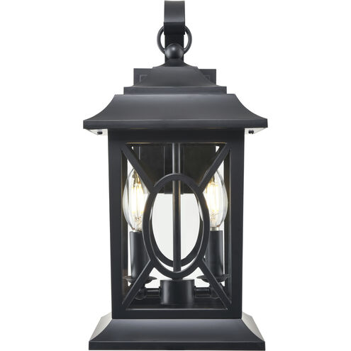 Allbert 2 Light 16.28 inch Powder Coated Black Outdoor Wall Sconce